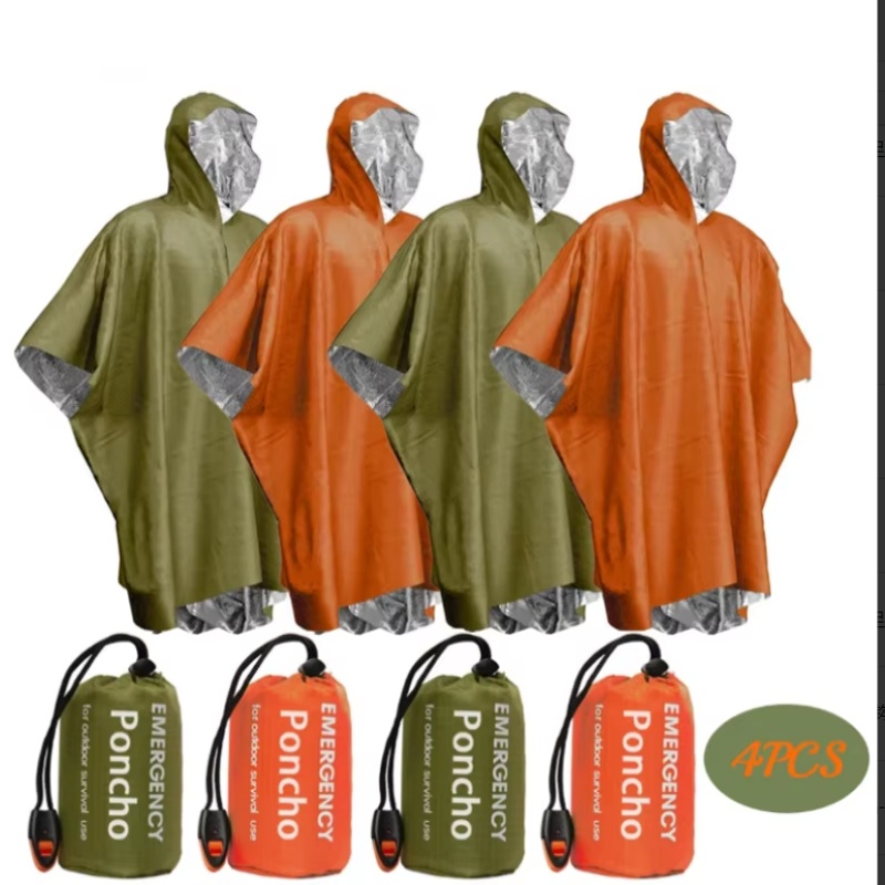 Portable Emergency Poncho 4‑Pi - огляд і ціна Survival Blanket Reflective